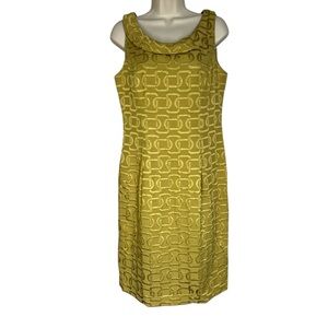 Worth Green Sheath Dress with Cowl Neck for Work